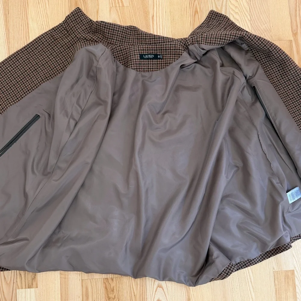 NWT Lauren Ralph Lauren Houndstooth Wool Blend Cape, Size M/L - Picture 3 of 10